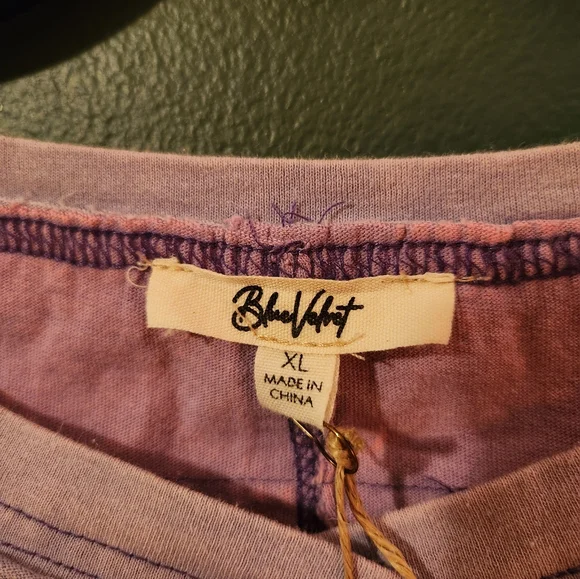 NWT Blue Velvet Purple Boho XL Oversized Long-sleeved Top - Picture 2 of 4